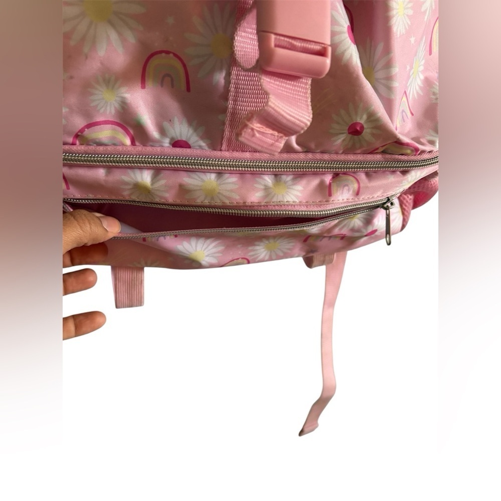 Pink Daisy and Rainbow Kids Backpack - Picture 3 of 8